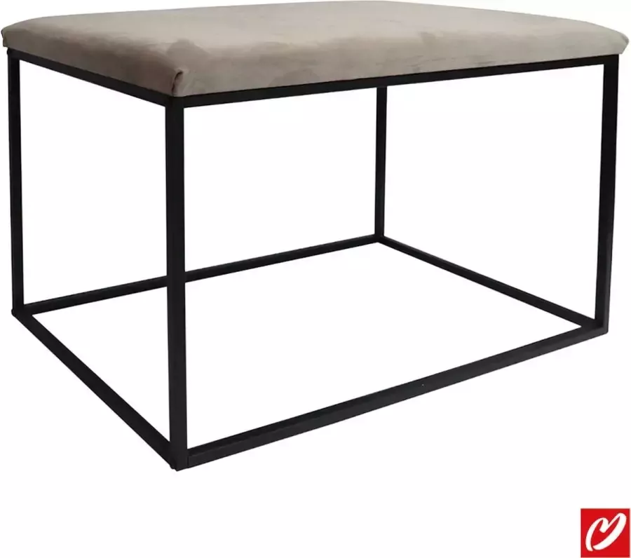 Passionfordeco Passion for Deco Bankje Halbankje Krukjes om op te zitten Lichtbruin Velvet Zitbankje 46x75x45 (H x B x D) Krukjes