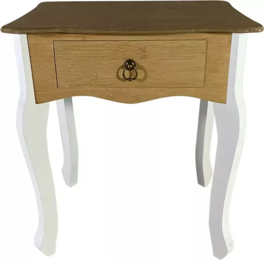 Passionfordeco Passion for Deco Nachtkastje Nachtkastjes Nachtkastje industrieel Wit Naturel Onbewerkt Rechthoek 44x50x32 Bijzettafeltje