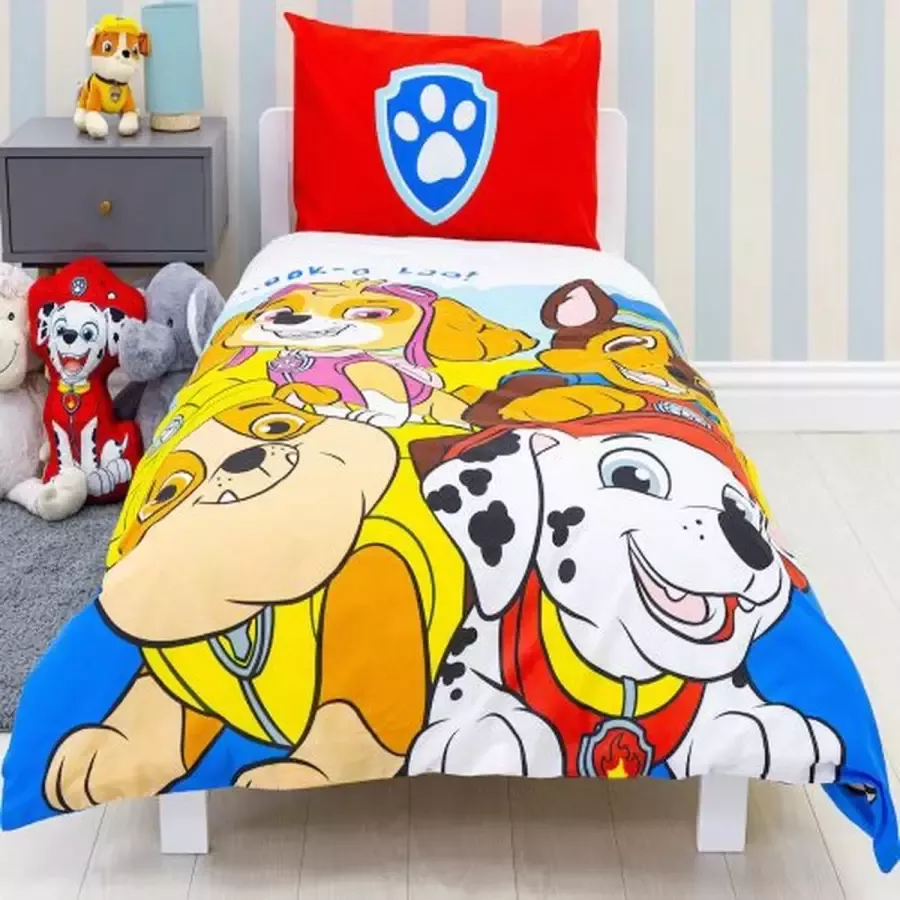 PAW Patrol peuterbed dekbed 120 x 150 cm. PAW junior peuter dekbedovertrek - Foto 2