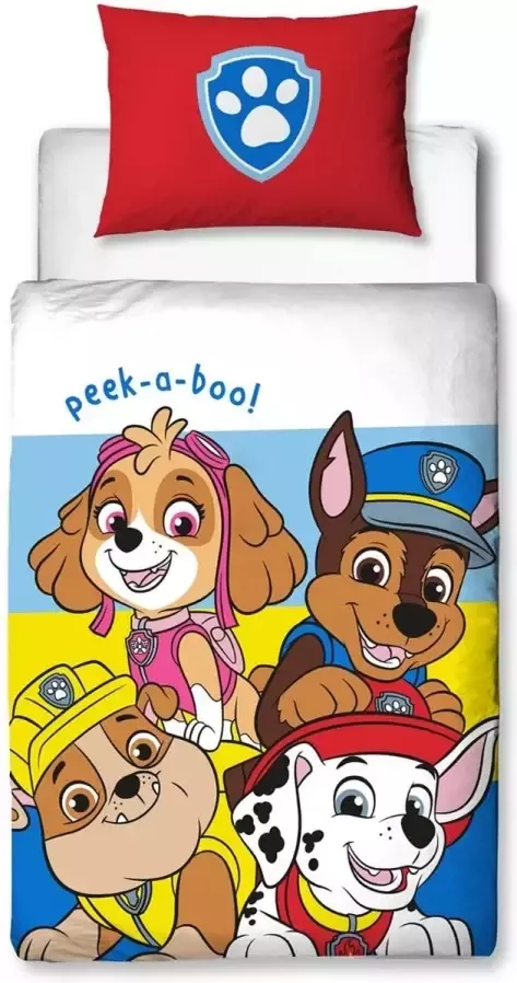 PAW Patrol peuterbed dekbed 120 x 150 cm. PAW junior peuter dekbedovertrek