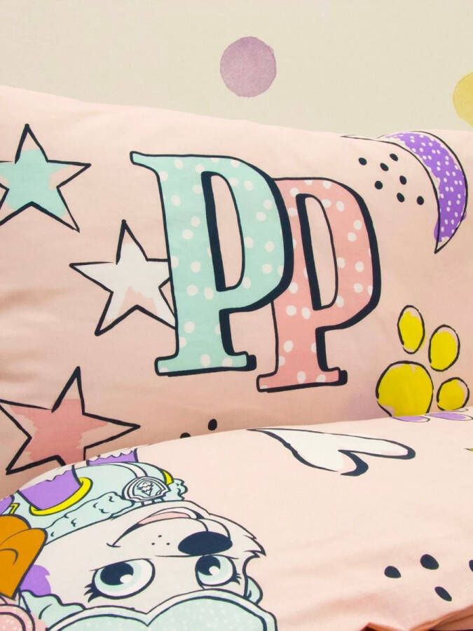 PAW Patrol peuterbed dekbedovertrek 150 x 120 cm. PAW peuterdekbed roze