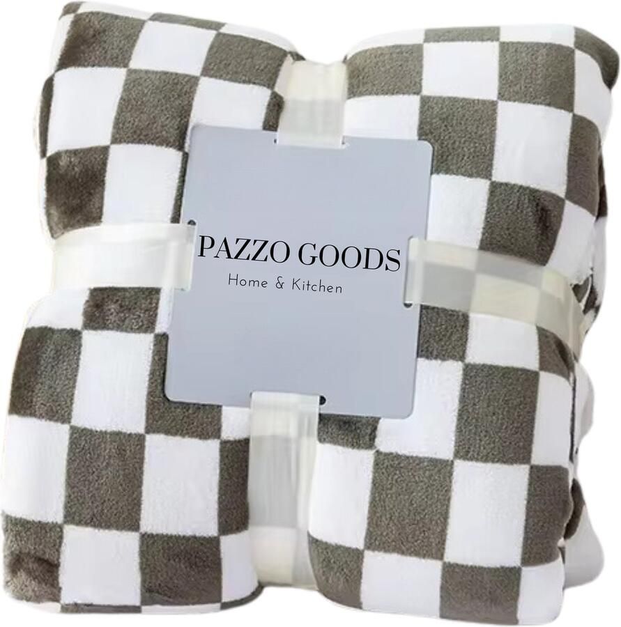 Pazzo Goods Fleece Deken Liva – Plaid – Deken – Fleece Plaid – Deken voor de Bank – Donkergroen – 150x200cm – Warm en Zacht – Bed of woonkamer decoratie – Comfortabele Dekens en Plaids – Cadeau