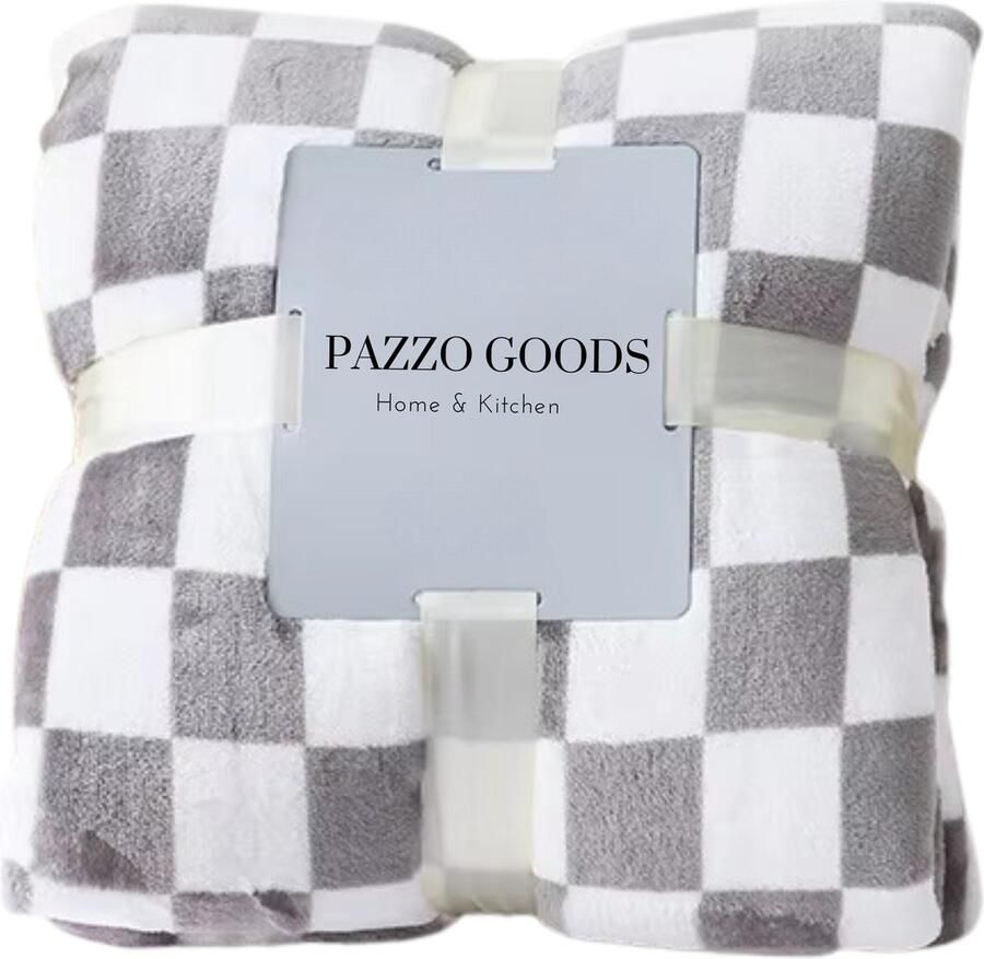 Pazzo Goods Fleece Deken Liva – Plaid – Deken – Fleece Plaid – Deken voor de Bank – Grijs – 150x200cm – Warm en Zacht – Bed of woonkamer decoratie – Comfortabele Dekens en Plaids – Cadeau