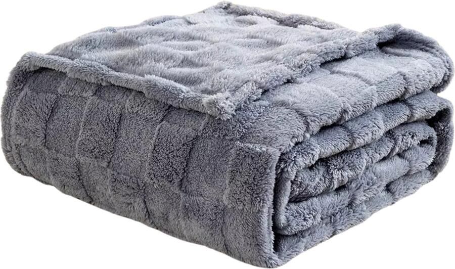 Pazzo Goods Fleece Deken Stella – Plaid – Deken – Fleece Plaid – Deken voor de Bank – Grijs – 150x200cm – Warm en Zacht – Bed of woonkamer decoratie – Comfortabele Dekens en Plaids – Cadeau