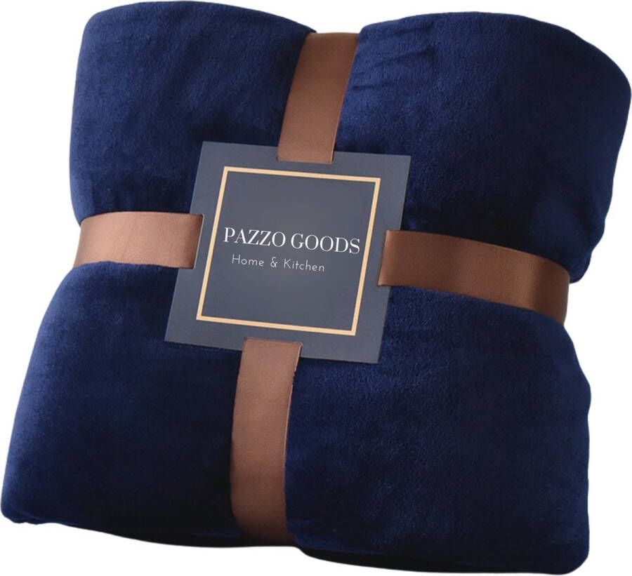 Pazzo Goods Plaid Blauw 150 x 200 cm Fleece Plaid Caldo Deken voor op de bank