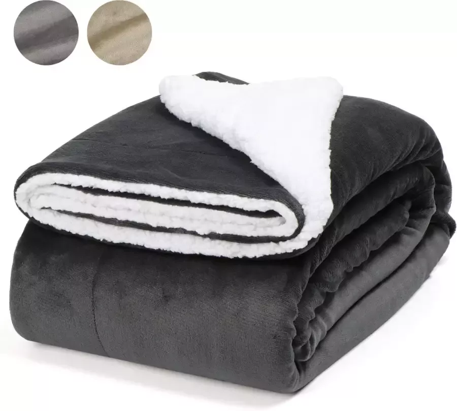 Pazzo Goods Plaid Donkergrijs XXL Fleece 180 x 220 Plaids Deken voor op de bank