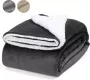 Pazzo Goods Fleece deken Donkergrijs 170 x 220 cm- XXL Fleece plaid Deken voor op de bank - Thumbnail 2