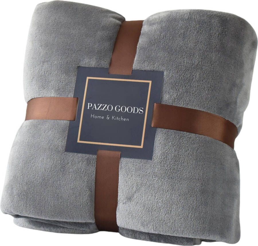 Pazzo Goods Plaid Grijs 150 x 200 cm Fleece Plaid Caldo Deken voor op de bank