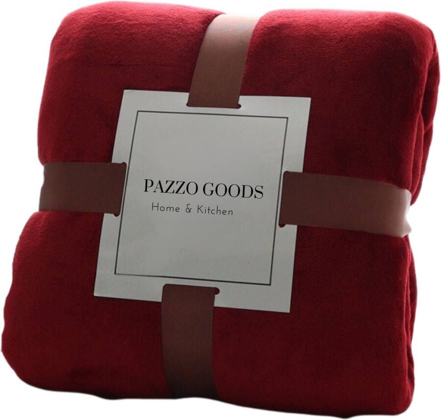 Pazzo Goods Plaid Rood 150 x 200 cm Fleece Plaid Caldo Deken voor op de bank