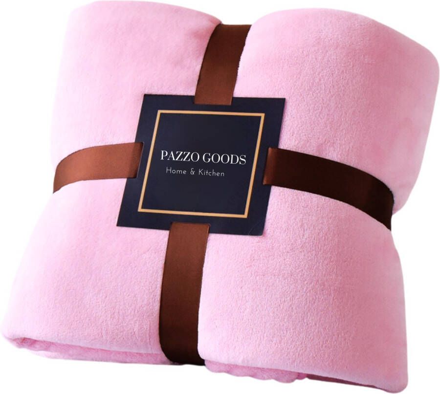 Pazzo Goods Plaid Roze 150 x 200 cm Fleece Plaid Caldo Deken voor op de bank