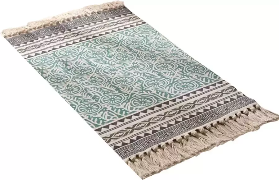 Pazzo Goods Vloerkleed Carino Groen Wit Zwart 60 x 90 cm