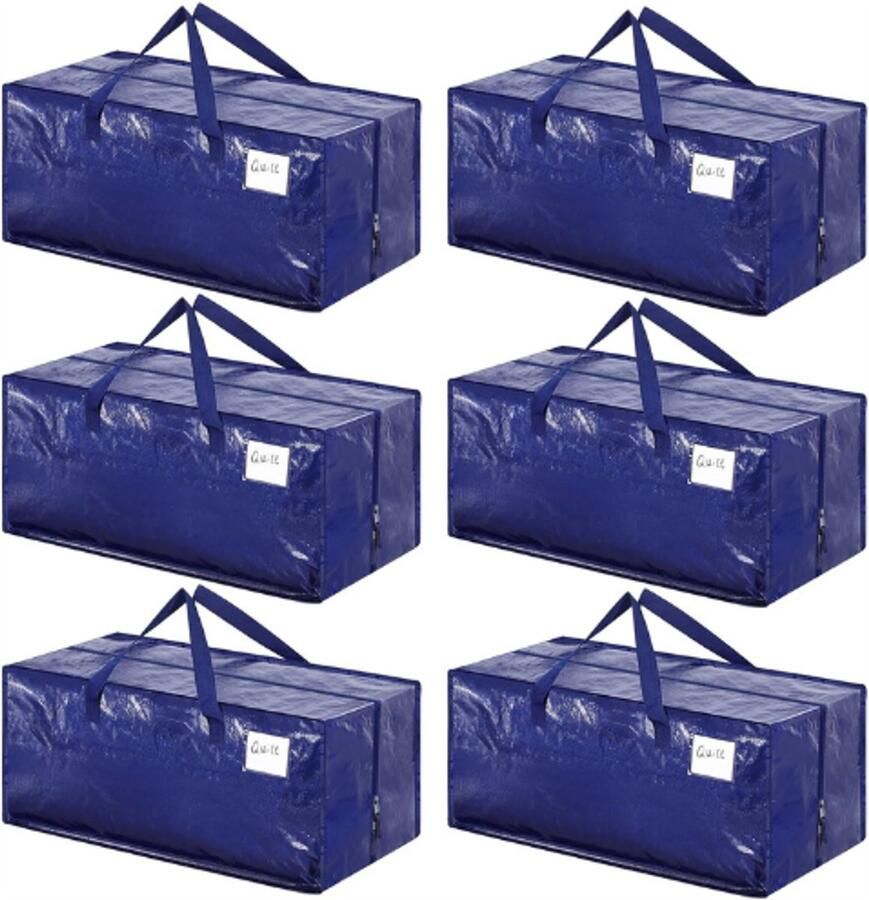 PEAM 6 Stuks 92 L Opbergtassen Zware Verhuisdozen Grote Verhuistassen Met Rugzakriemen Opvouwbare Opbergdoos Met Ritssluiting Voor Verhuizing Camping Beddengoed Kleding Opbergen