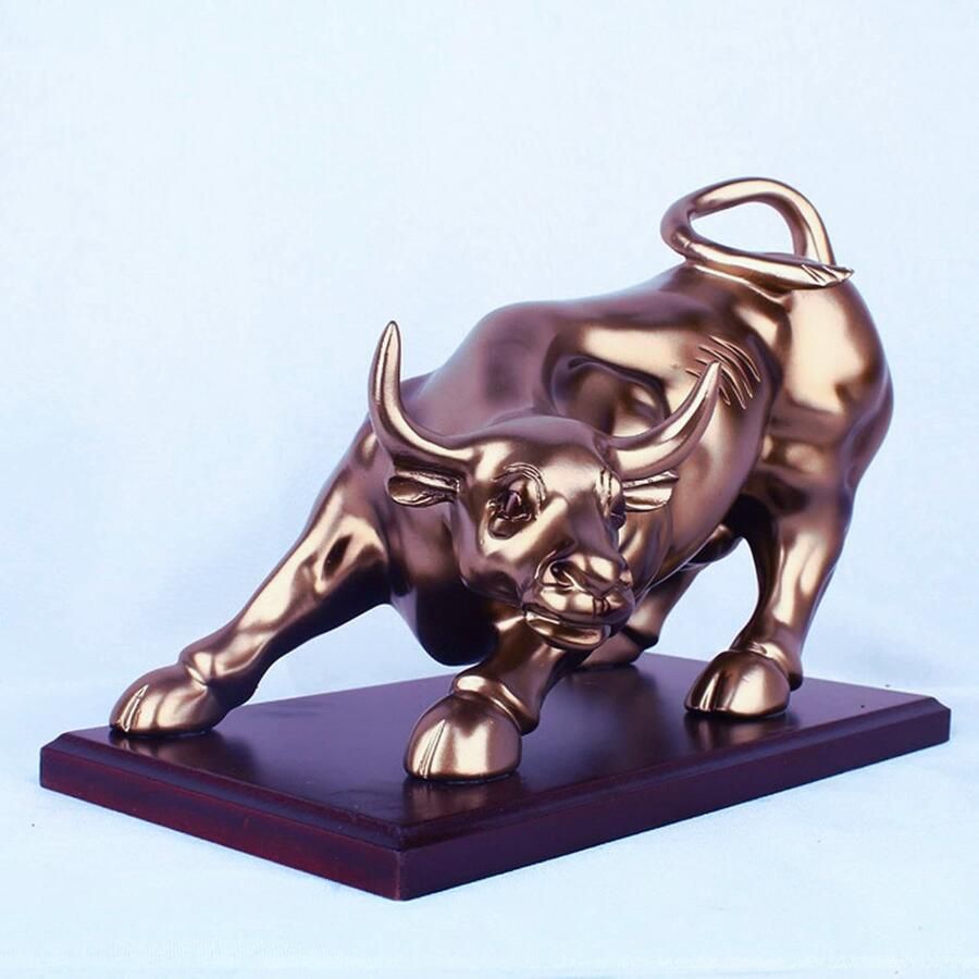 PEAM Abstract Stier Beeld Hars Dierfiguur Voor Geluk Rijkdom En Carrière Succes Moderne Decoratie Voor Thuis of Bureau 26x17x20 cm