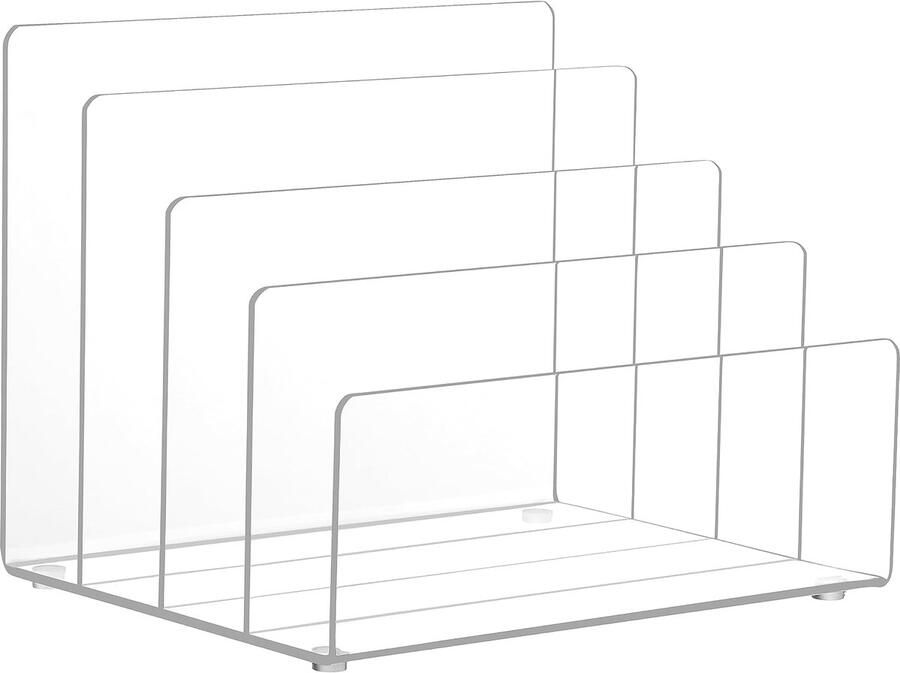 PEAM Acryl Boekenhouder Organiser Doorzichtig Boekensteun Desk Sorter