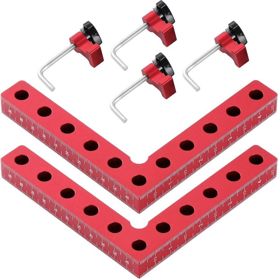 PEAM Aluminium 90 Graden Hoekklemmen Voor Houtwerk – 2 Stuks Ideaal Voor Fotolijsten En Kasten (120x120 mm)