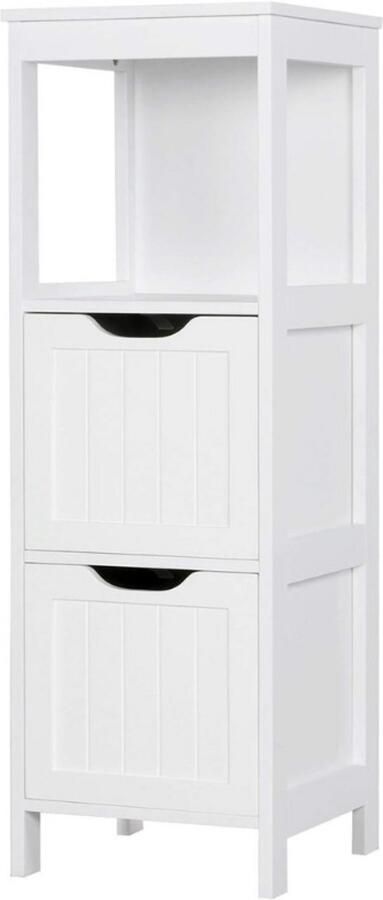 PEAM Badkamerkast Badcommode Gelakt Badkamerrek Wit Badkamerkast Met Afneembare Laden Nachtcommode Hoekcommode 30x30x89 Cm