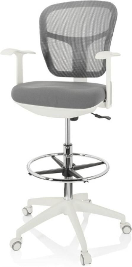 PEAM Baliestoel Top Work 108 W – Stof Netstof Grijs Ergonomisch Comfortabele Werkstoel Voor Thuis en Kantoor