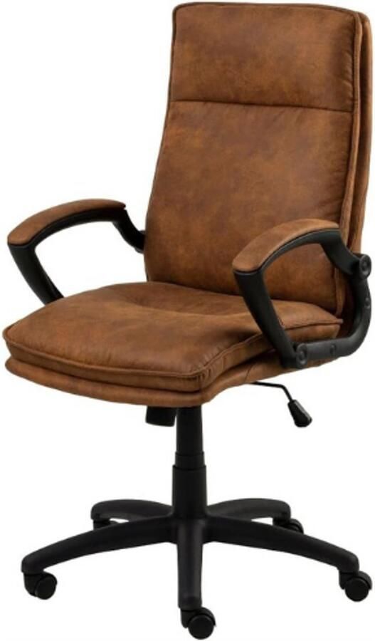 PEAM Bruno Bureaustoel Ergonomische Stof-Nylon Draaistoel In Hoogte Verstelbaar Armleuningen 115x67x69.5 cm Bruin-Zwart 1 Stuks