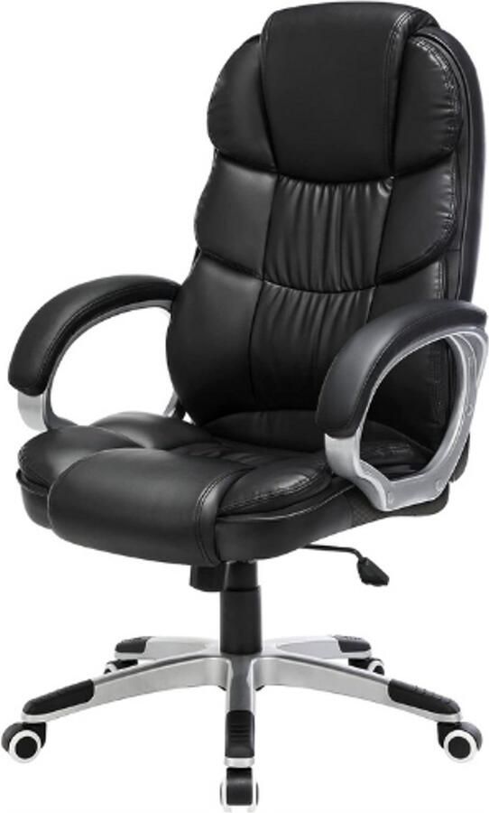 PEAM Bureaustoel-Draaistoel-Computerstoel-SGS-En12520-Extra-Dikke-Bekleding-Zwart