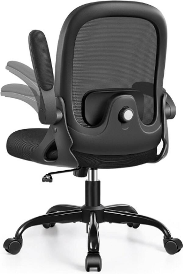 PEAM Bureaustoel Ergonomische Netstof Bureaustoel Met 3D-Verstelbare Lendensteun Kantoorstoel Met Hoge Rugleuning & Armleuningen Kantelbaar & In Hoogte Verstelbaar (Zwart)