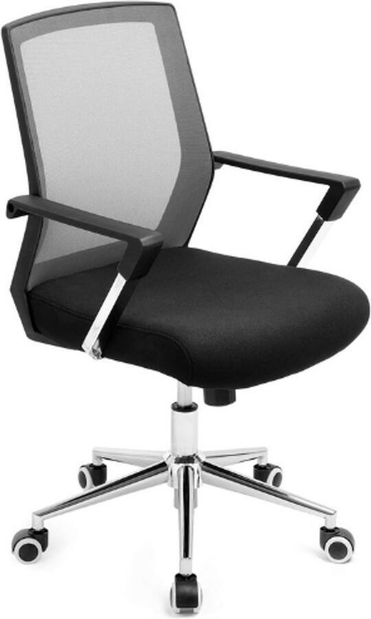 PEAM Ergonomische Bureaustoel Comfortabel Kantoorstoel Verstelbare Rugleuning & Armleuningen Ademend Netweefsel Zwart