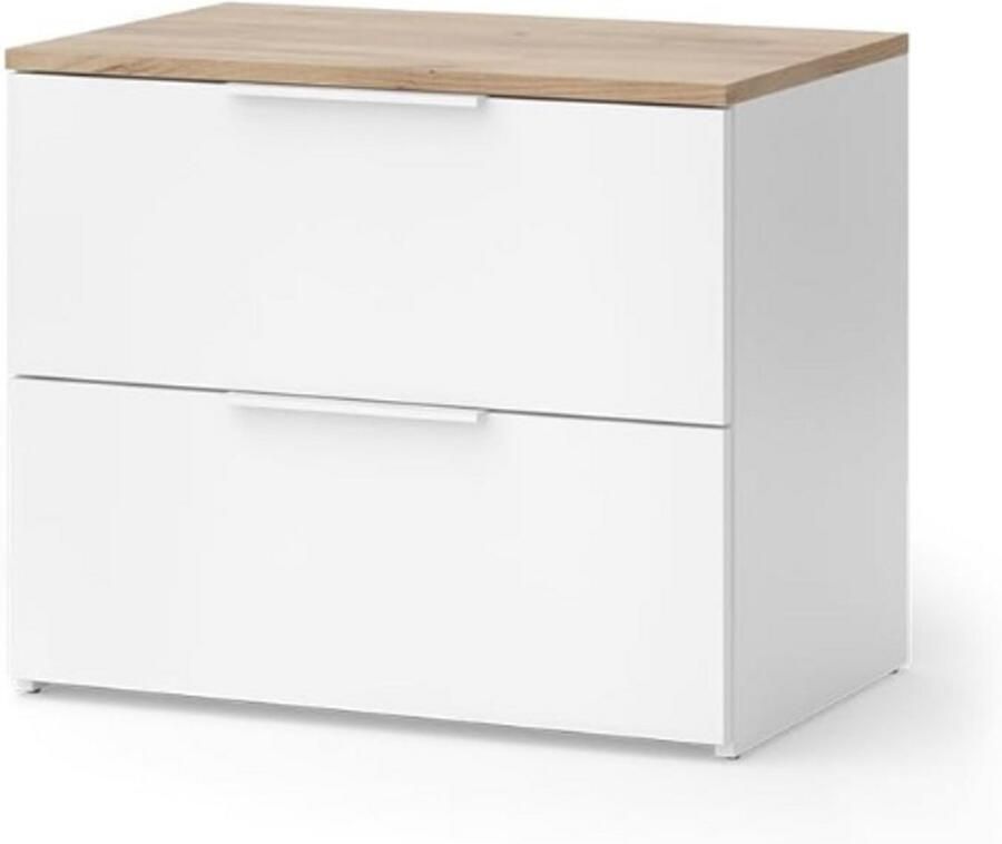 PEAM Commode Wido Wit Sonoma Dressoir Met Deur 60 x 50 cm Compacte Opbergruimte Voor Woonkamer Slaapkamer Badkamer