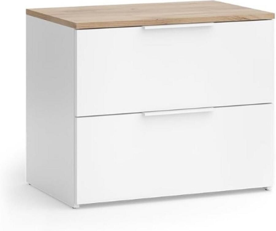 PEAM Commode Wido Wit Sonoma Dressoir Met Deur 60 x 50 cm Compacte Opbergruimte Voor Woonkamer Slaapkamer Badkamer - Foto 2