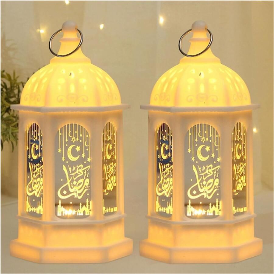 PEAM Decoratie Voor Ramadan Ramadanlantaarns Vintage Hangende Ramadandecoratie Lamp Met Maan En Ster Moslim Kleine Lantaarn Islamitische Decoratie Voor Ramadanfeest 2 Stuks