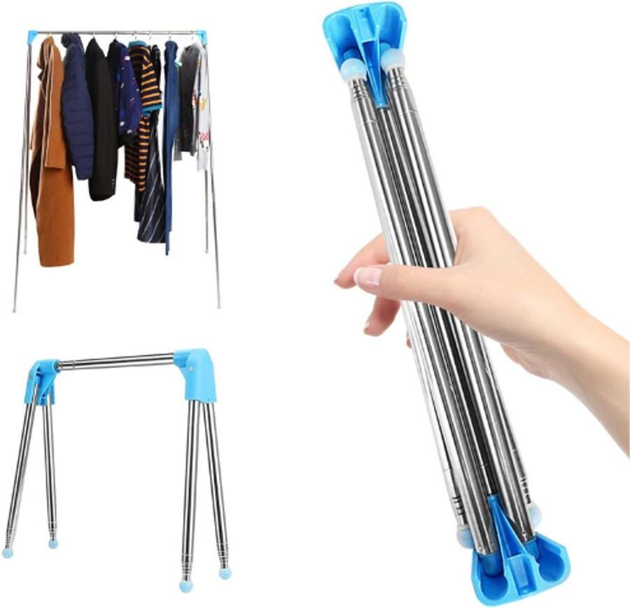 PEAM Draagbaar Reiskledingrek 13-28 Inch Uitschuifbaar Droogrek Voor Kleding Opvouwbare Kledinghanger Kledingrek Voor Thuis Wasgoed Kamperen Reizen Buiten