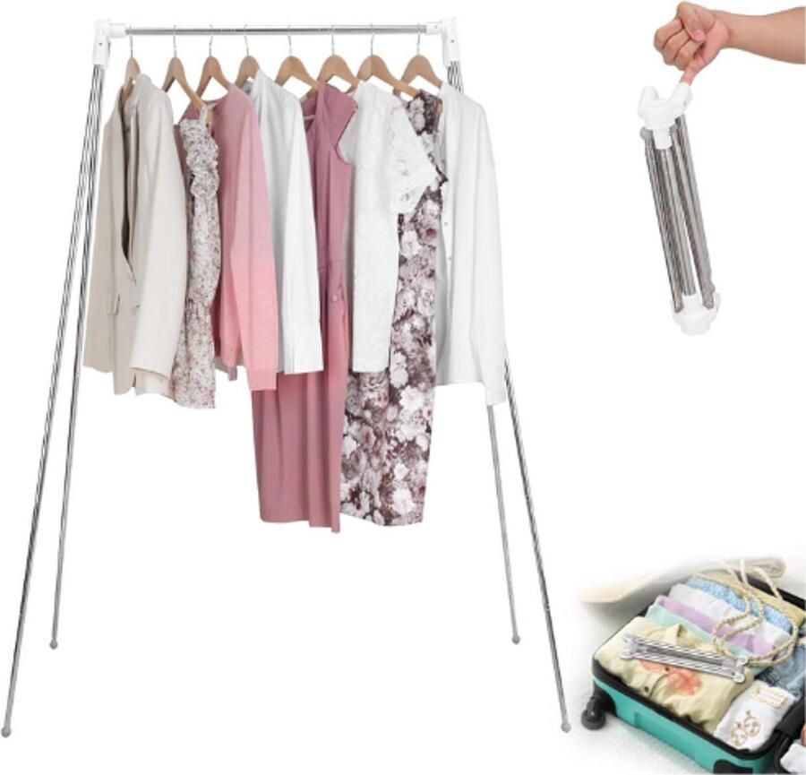 PEAM Draagbaar Reiskledingrek Opvouwbaar Mini-Droogrek Kledingrek Voor Reizen Kamperen Dans Wasserette Binnen & Buiten