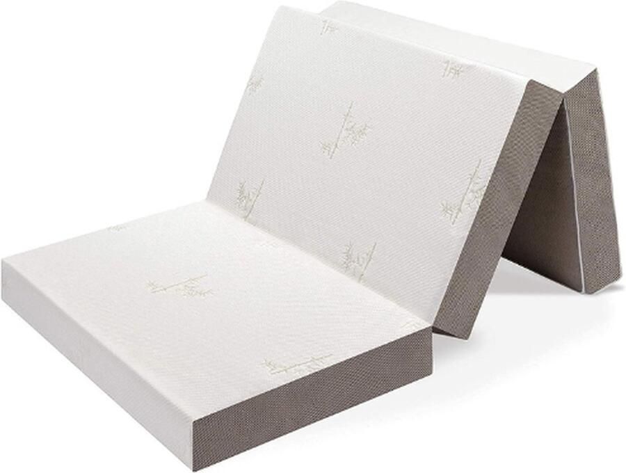 PEAM Drievoudig Opvouwbare Matras Logeermatras Ultra Zachte Verwijderbare Hoes Met Antislip Rug Single (190 x 90 cm x Dikte 15 cm)