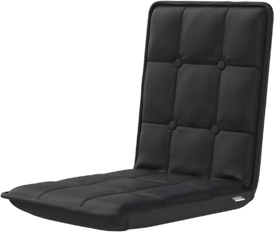 PEAM Easy Comfort Multipositie Vloerstoel Zwarte Vloerstoel Verstelbare Rugleuning Opvouwbare Vloerstoel Gewatteerd voor TV Gamer Meditatiestoel Leesstoel