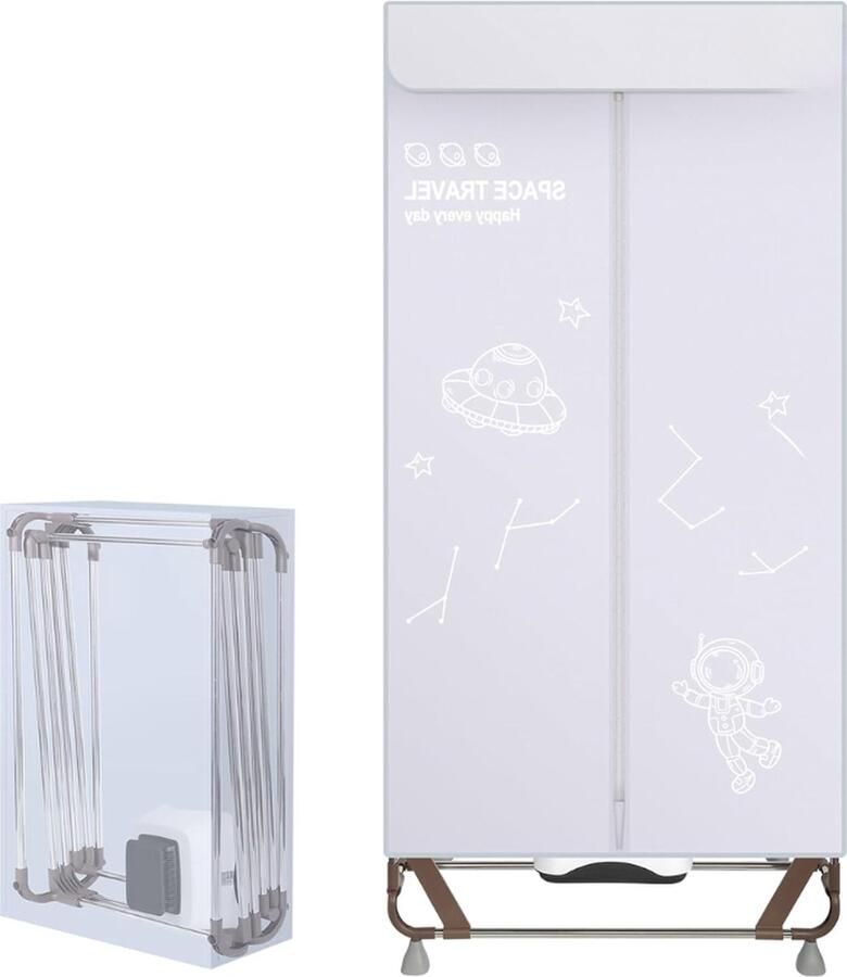 PEAM Elektrische Wasdroger Draagbare Kledingkast Droogmachine Geen Installatie Nodig Wasrek Met Grote Capaciteit 170 cm 1500 W Grijs