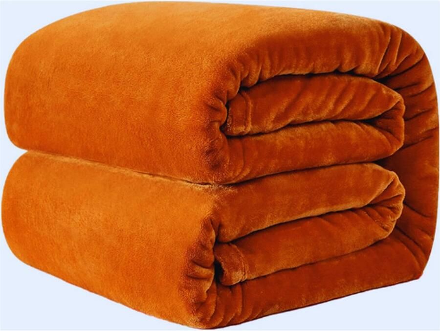 PEAM Enkel Oranje Dekens Zacht Winter Pluizig Pluche Lichtgewicht Flanel Fleece Bed Gooit 130 x 150 cm