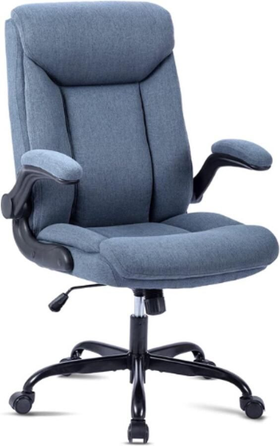 PEAM Ergonomische Bureaustoel Computerstoel Draaibare Werkstoel Met Opklapbare Armleuning In Hoogte Verstelbaar Comfortabel Voor Kantoor Thuis Gaming (Marineblauw)