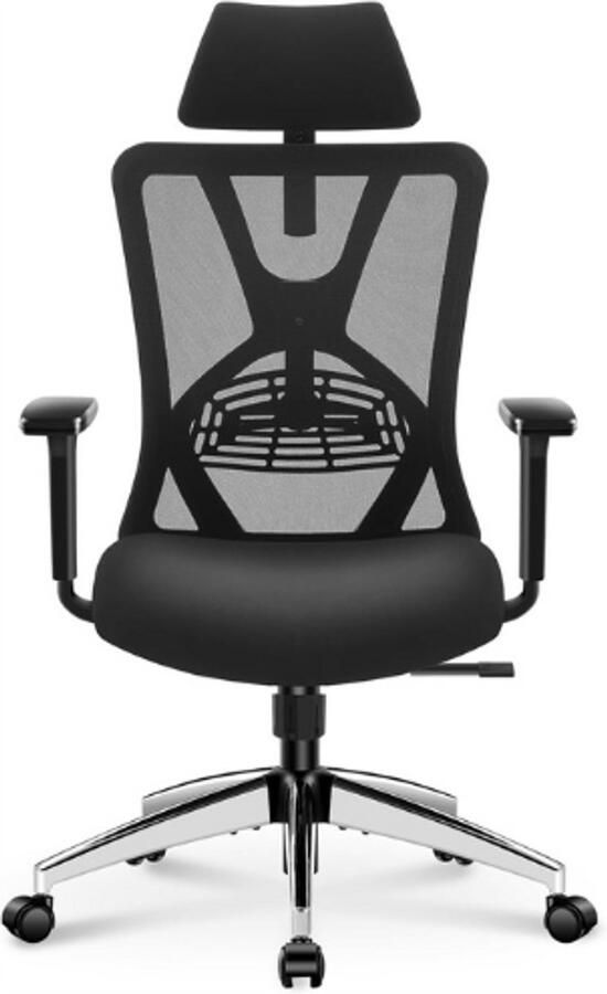 BOG Ergonomische Bureaustoel Hoge Rug Bureaustoel Met Verstelbare Lendensteun Hoofdsteun En 3D Armleuning 130° Schommelende Mesh Computerstoel