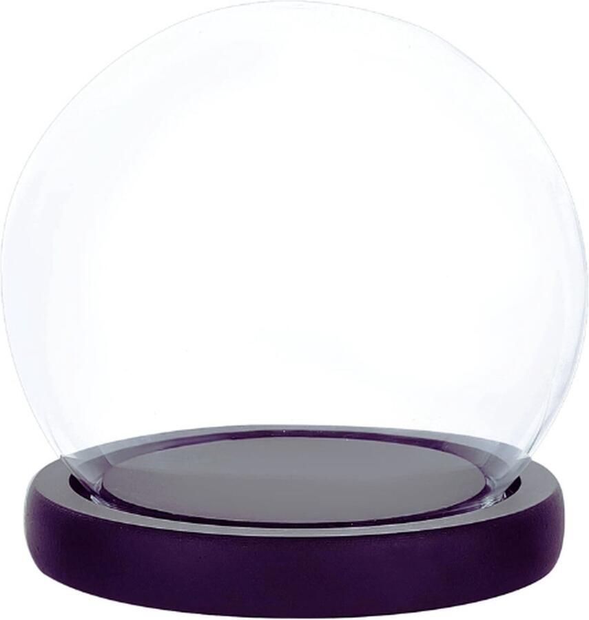 PEAM Glazen Display Koepel Cloche Met Zwarte Houten Basis Decoratieve Vitrine Koepelkast Wereldbol Miniatuur Vitrine Voor Planten Bloem Kerst Klei Vetplanten Feeënlichten Ambacht 11 x 11 5 cm