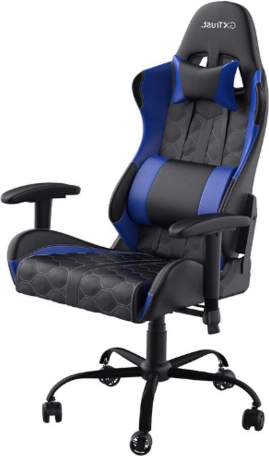 PEAM GXT 708B Resto Gaming Stoel 360° Draaibaar Verstelbare Bureaustoel Inclusief Verwijderbare Kussens Ergonomisch Design Blauw