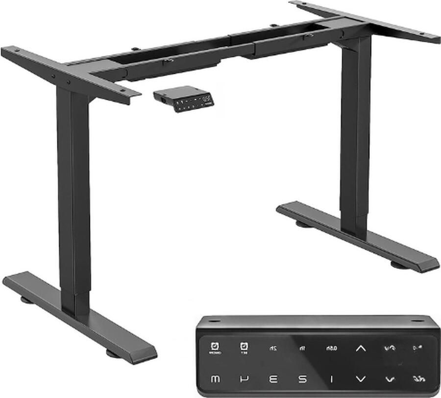 PEAM In Hoogte Verstelbaar Elektrisch Bureau In Hoogte Verstelbaar Tafelframe Geschikt Voor Alle Gangbare Tafelbladen 3-Podium Hefbenen Zwart