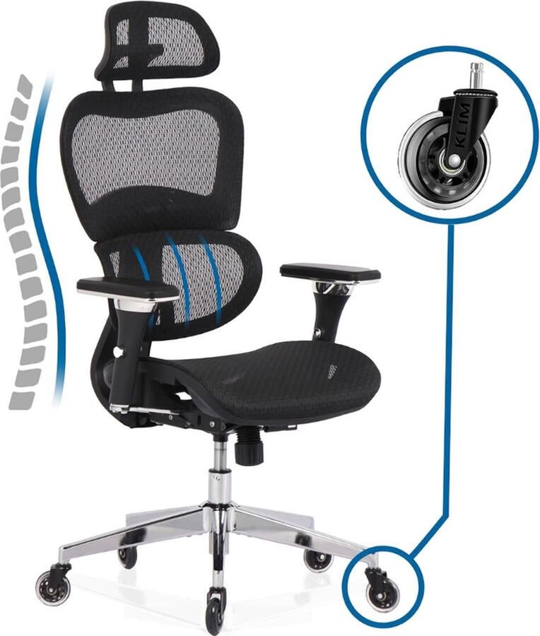 PEAM K800 Ergonomische Bureaustoel NIEUW 2024 Ergonomische Stoel met Dynamische Lendensteun 4D Armleuningen Verstelbare Hoofdsteun en Krasbestendige Wielen