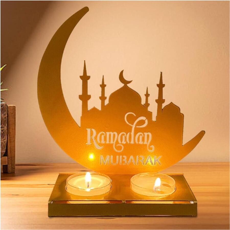 PEAM Kandelaar Voor Ramadan Eid Mubarak Decoratie Ramadan DIY Lamp Tafeldecoratie Ramadan Kandelaar Voor Moslims Woondecoratie Cadeau
