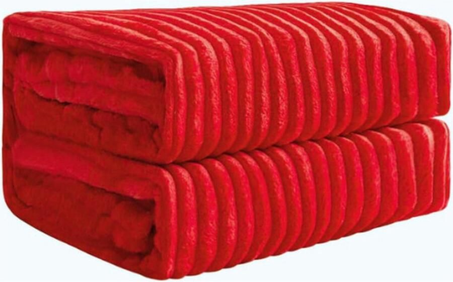 PEAM Kerst Flanellen Fleece Plaid MIULEE Zachte Warme Comfortabele Plaids Voor Bank Corduroy Pluizige Deken Bed Kussen Voor Slaapkamer Bank Reizen Kinderen Slaapkamer Accessoires 65 x 82 Inch Rood