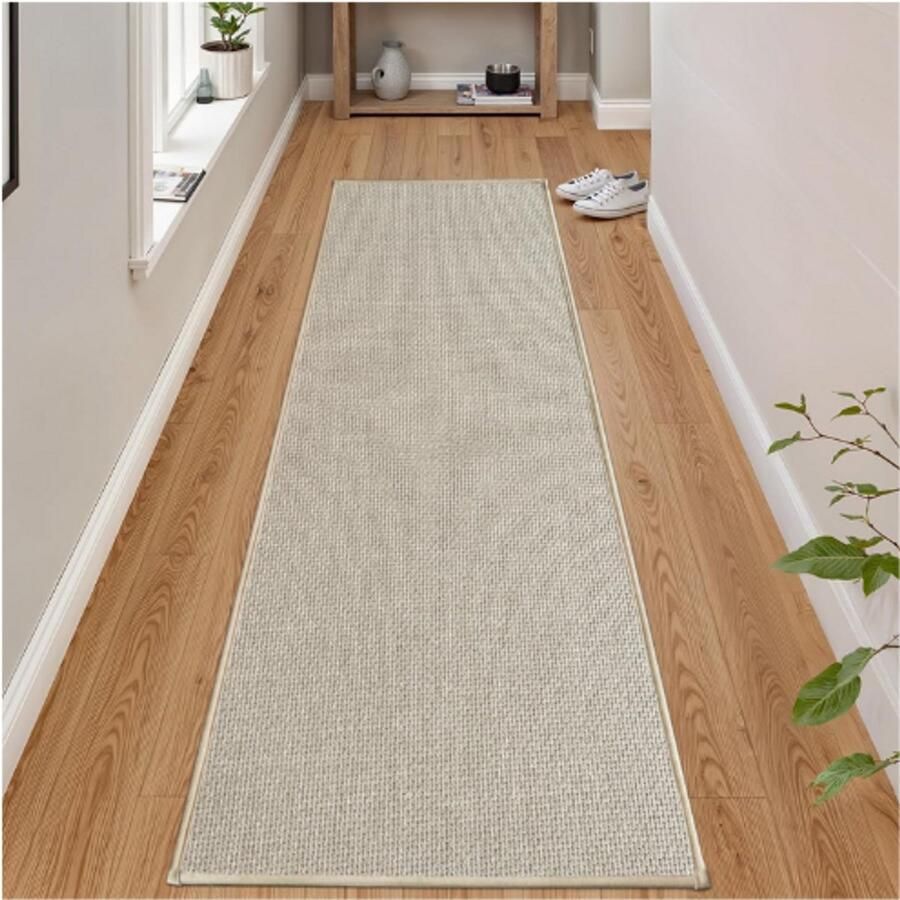 PEAM Keukenloper Antislip Keukentapijt Wasbaar Geweven Keukenmat Absorberend Hoogwaardige Keukenloper Voor Keuken Eetkamer Wasruimte (Beige 43 x 180 cm)