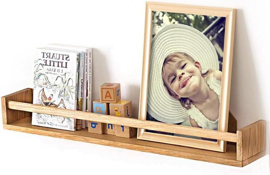 PEAM Kinderkamer Zwevende Planken Hout Eiken Massief Drijvende Wandplanken 40cm Display Boekenplank Voor Verhalenboeken Voor Thuis Kantoor Slaapkamer Decoratie Woonkamer 70 CM