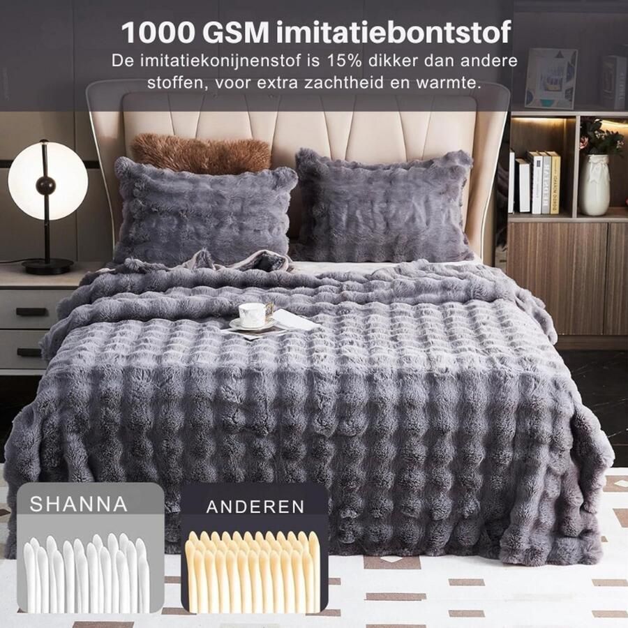 PEAM Knuffeldeken Konijnenzachte Pluche Deken Superzachte Woondeken Dikke Flanellen Bankdeken Warme Sprei Voor Bed En Bank Veelzijdige Deken Voor Slaapkamer En Kantoor Wit 160 x 200 cm