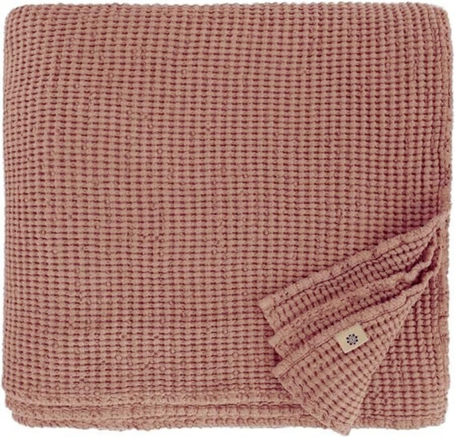 PEAM Koraalroze Kussenhoes 40x60 Cm Luxe Wafelstof Sierkussen Van Linnen En Katoen Stijlvolle Woondecoratie Voor Bank En Bed