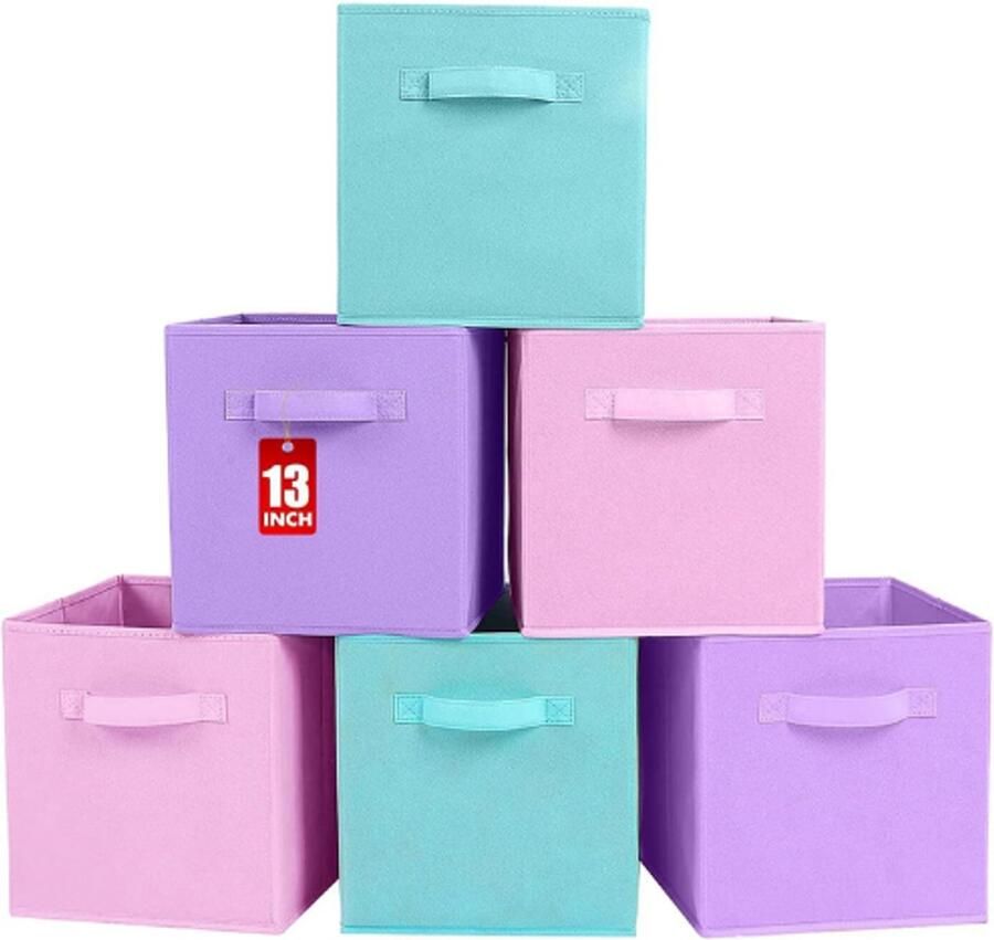 PEAM Kubus Opbergdozen Opvouwbare Stoffen Opbergbakken & Organizer Ideaal Voor Kast & Speelgoedopslag 30x30x30 cm