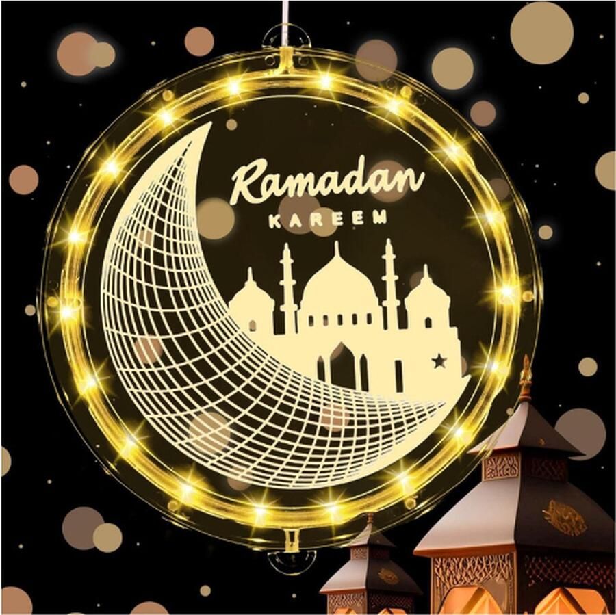 PEAM Led-Moslim Ramadan Lichtketting Decoratieve Raamverlichting Islam Mubarak Decoratie Led-Verlichting Eid Ramadan Lichtketting Voor Ramadan Decoratieve Lampen Eid Ramadan Lantaarns