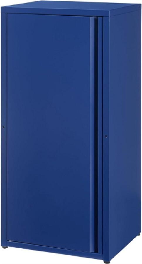 PEAM Metalen-Kast-Burlöv-Archiefkast-Met-1-Deur-Kantoorkast-Met-2-In-Hoogte-Verstelbare-Planken-88x40x35-Cm-Lockerkast-Blauw