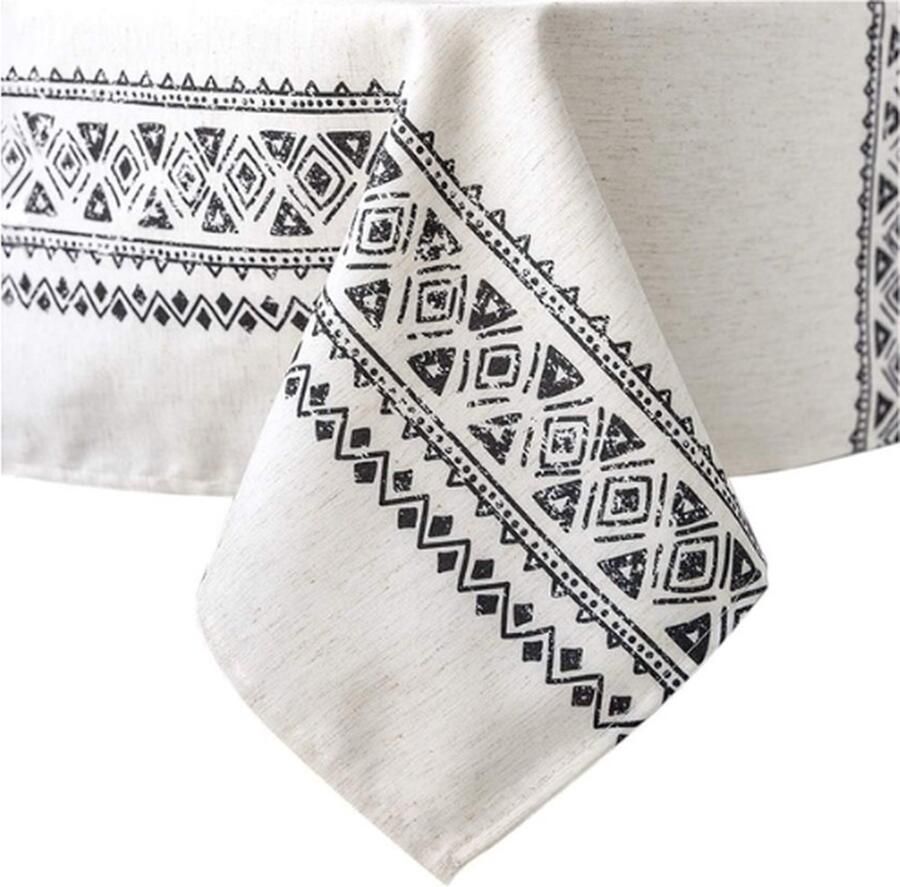 PEAM Modern Minimalistisch Tafelkleed Linnen Stof Rechthoekig 55 x 84 cm Geometrisch Patroon Niet-Vervagend Wasbaar Decoratief Voor Keuken En Eetkamer